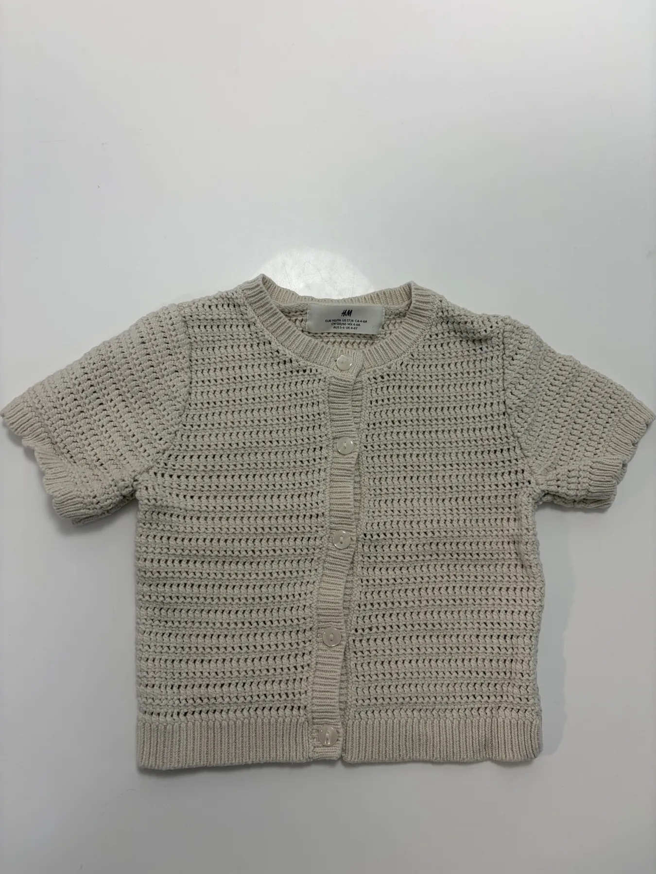 H&M · Stutterma bómullar peysa · stærð 110/116 · Mjög gott